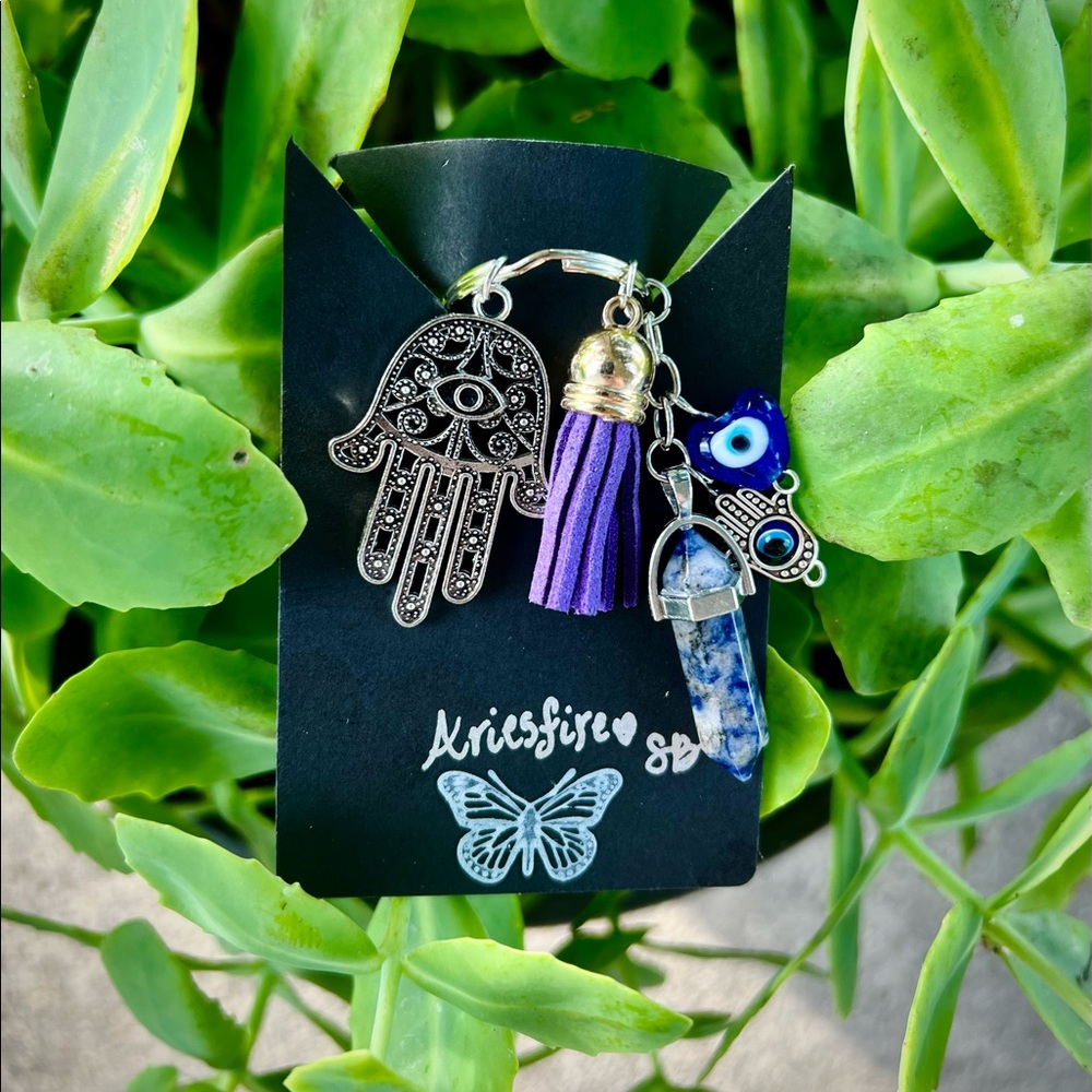 🪬🧿 Blue Spot Jasper Protective Keychain🪬🧿
